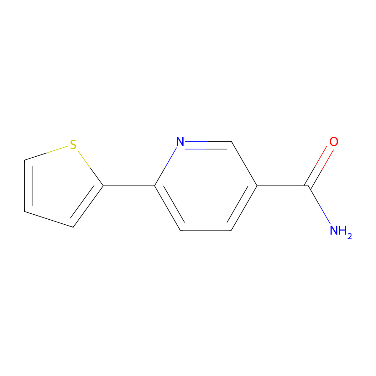 6-Thiophen-2-ylpyridine-3-carboxamide molecular structure, CAS 441055-68-1