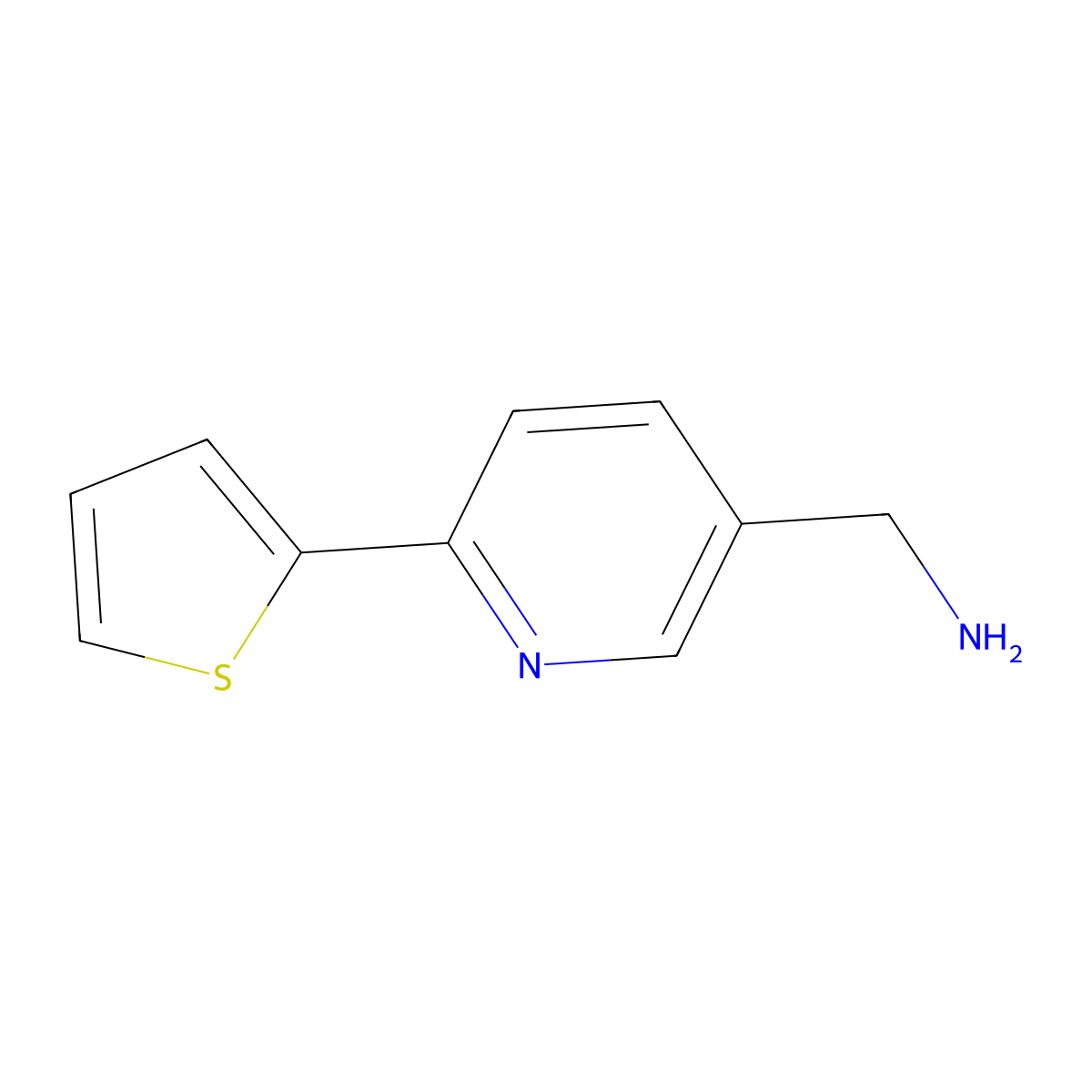 (6-(Thiophen-2-yl)pyridin-3-yl)methanamine molecular structure, CAS 441055-69-2