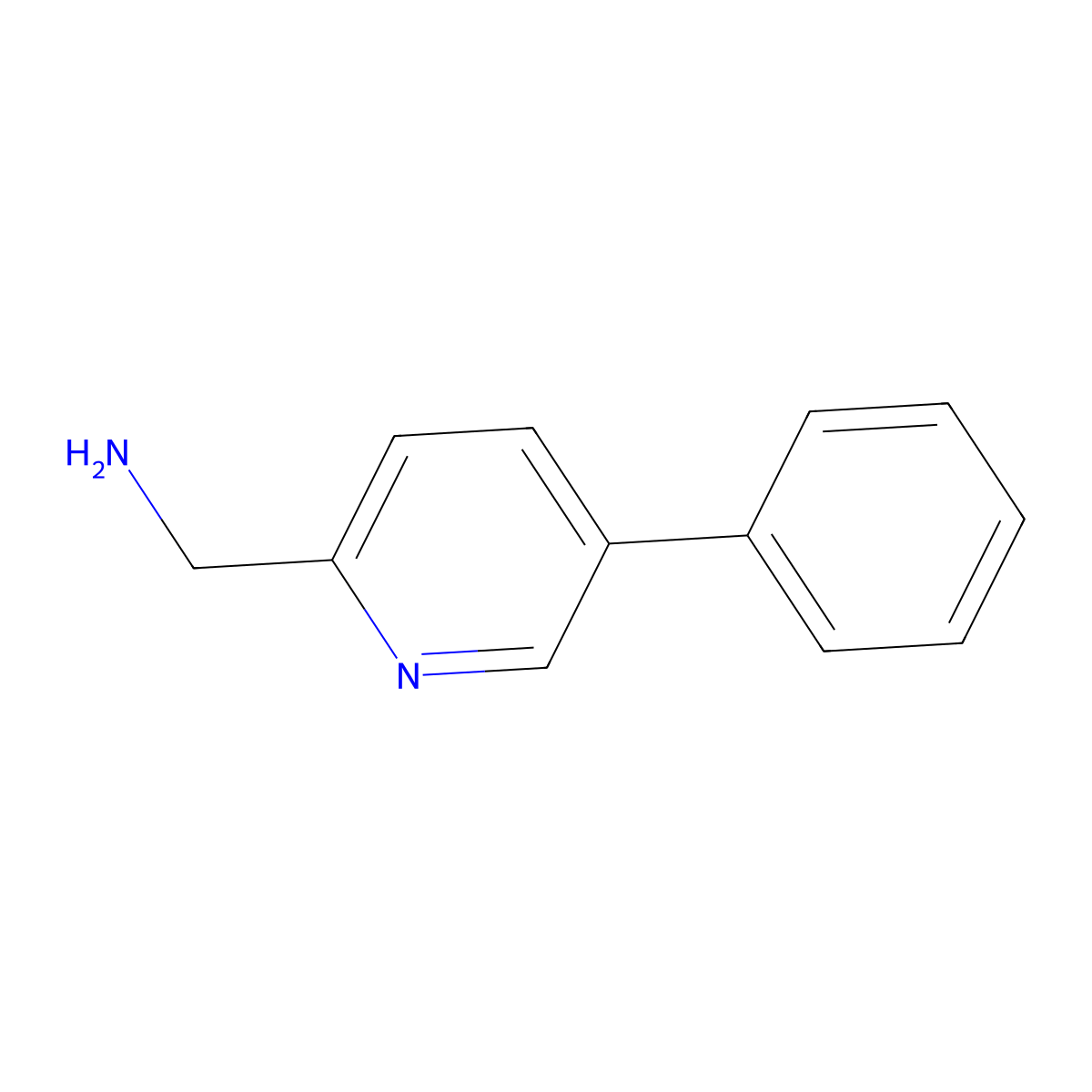 (5-Phenylpyridin-2-yl)methanamine molecular structure, CAS 441055-98-7