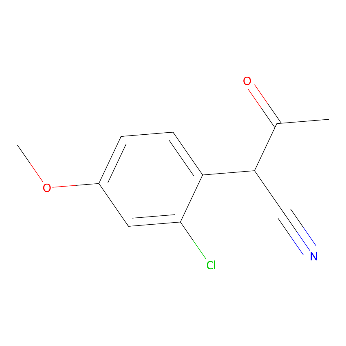 2-(2-Chloro-4-methoxyphenyl)-3-oxobutanenitrile molecular structure, CAS 441060-95-3