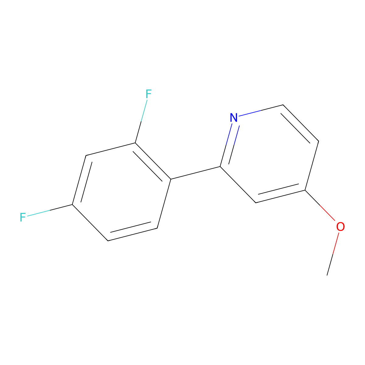 2-(2,4-Difluorophenyl)-4-methoxypyridine molecular structure, CAS 441072-25-9