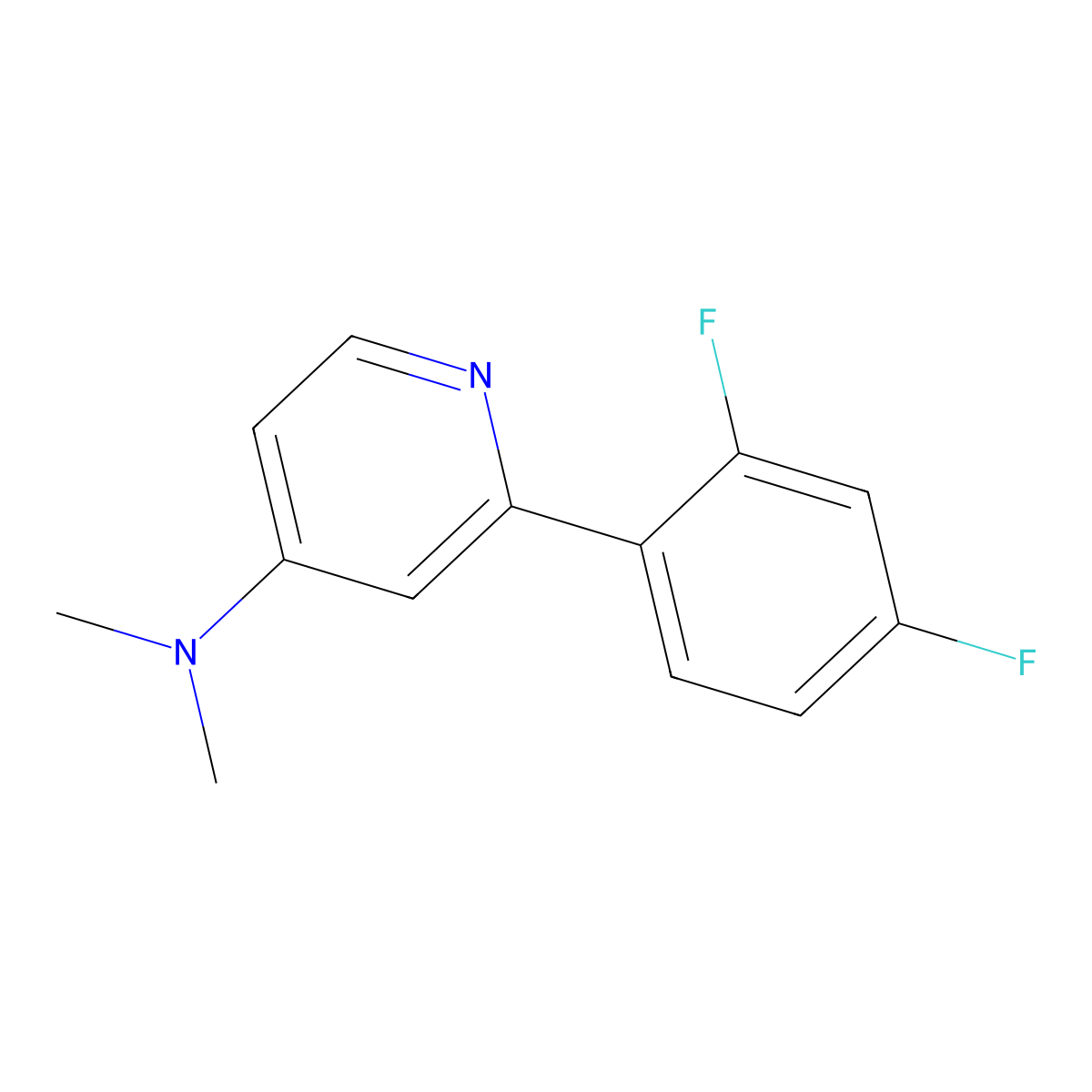 2-(2,4-Difluorophenyl)-N,N-dimethylpyridin-4-amine molecular structure, CAS 441072-26-0