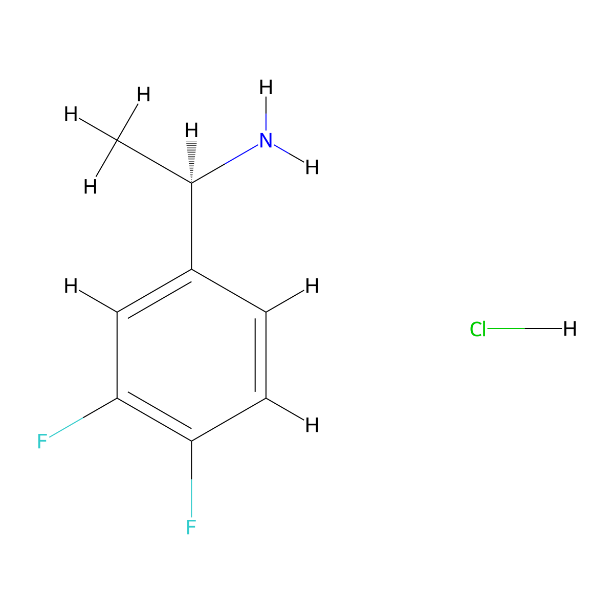 (R)-1-(3,4-Difluorophenyl)ethanamine hydrochloride molecular structure, CAS 441074-81-3