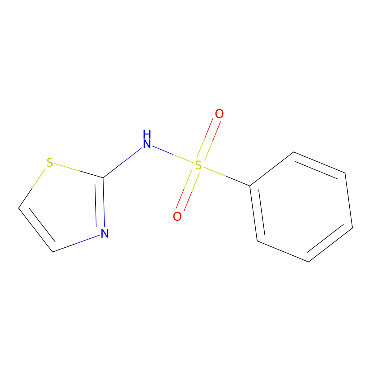 N-(4-Thiazolin-2-ylidene)benzenesulfonamide molecular structure, CAS 4411-72-7