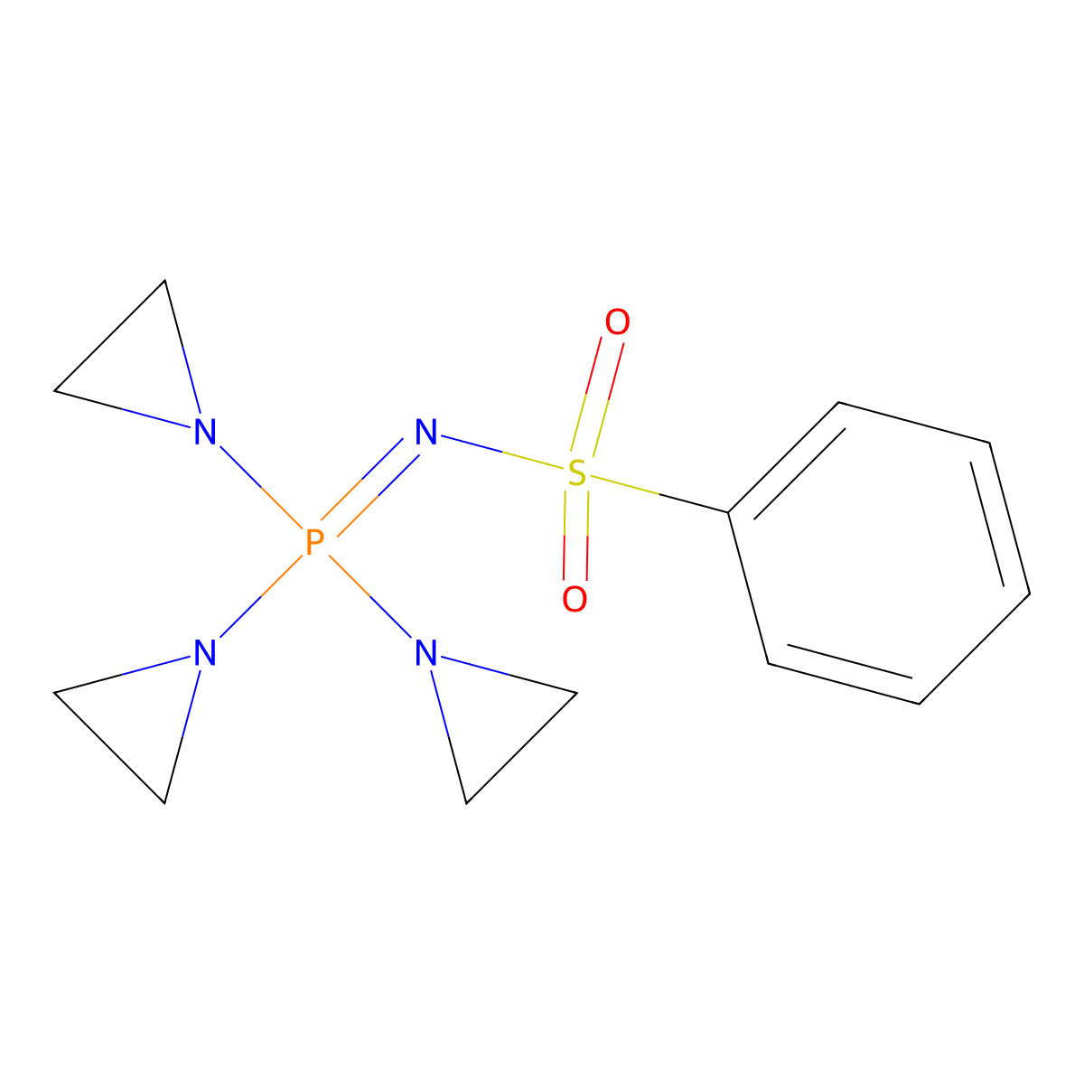 N-[tris(aziridin-1-yl)-lambda5-phosphanylidene]benzenesulfonamide molecular structure, CAS 4411-74-9