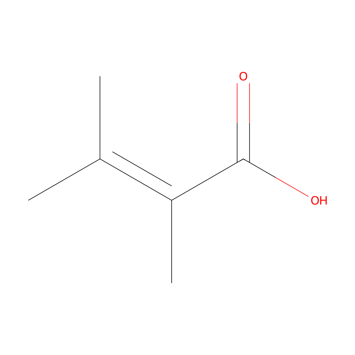 2,3-Dimethylbut-2-enoic acid molecular structure, CAS 4411-97-6
