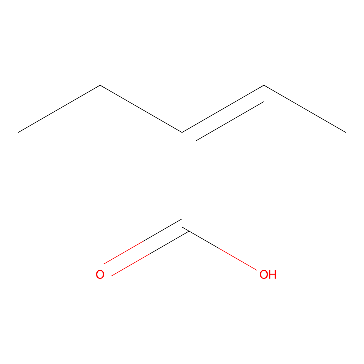 2-Ethyl-2-butenoic acid molecular structure, CAS 4411-99-8