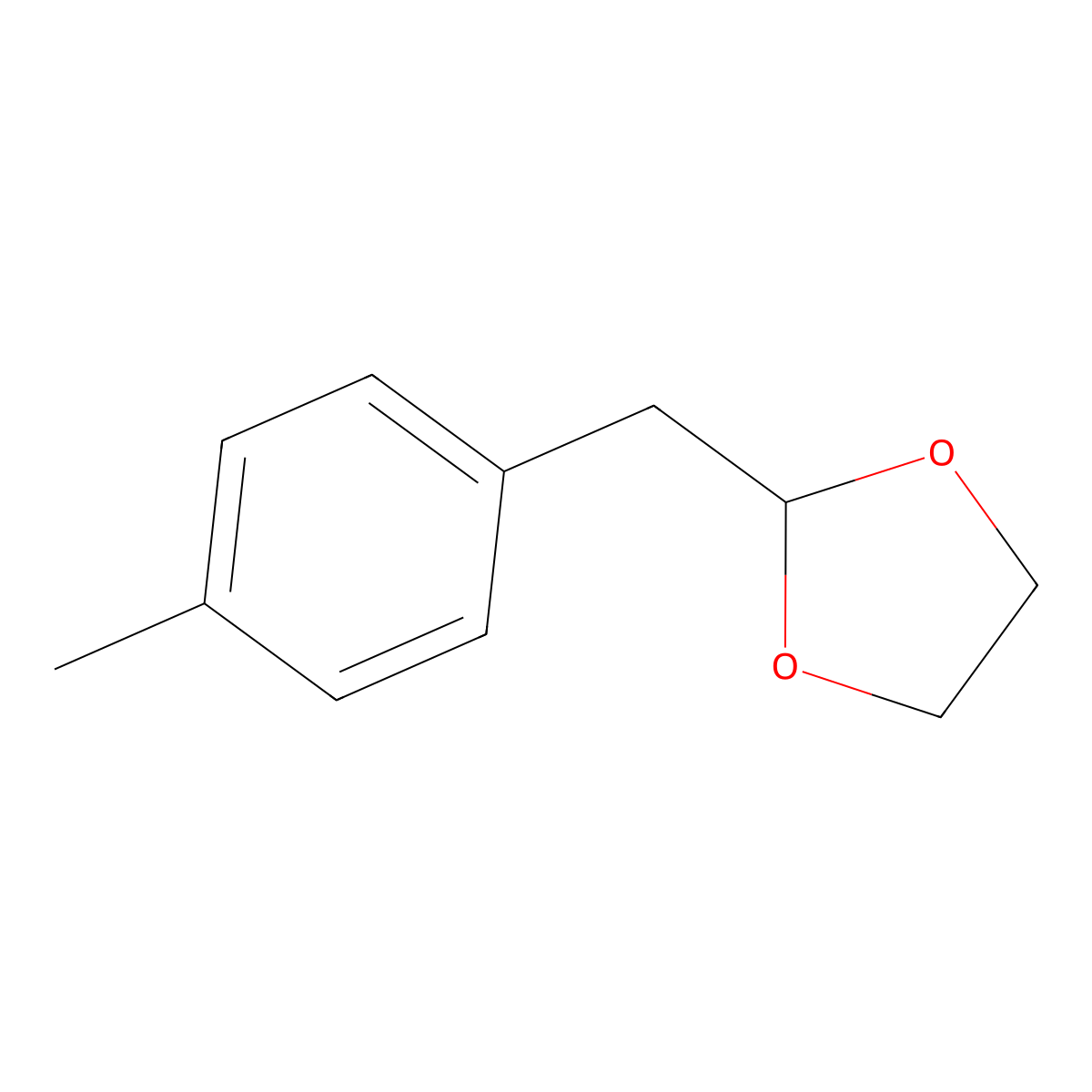 2-[(4-Methylphenyl)methyl]-1,3-dioxolane molecular structure, CAS 4412-50-4