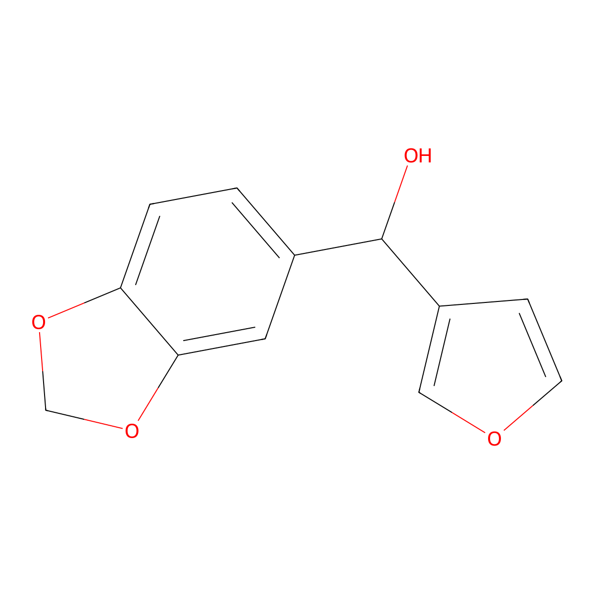 Benzo[d][1,3]dioxol-5-yl(furan-3-yl)methanol molecular structure, CAS 4412-92-4