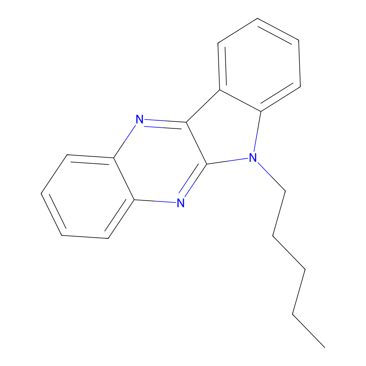 6-pentyl-6H-indolo[2,3-b]quinoxaline molecular structure, CAS 441288-60-4