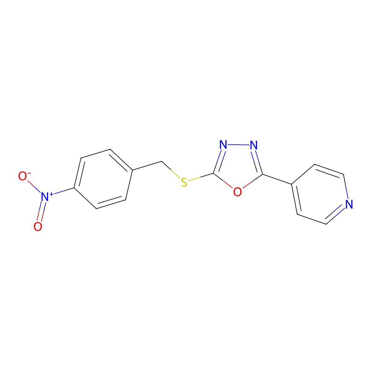 4-{5-[(4-Nitrobenzyl)sulfanyl]-1,3,4-oxadiazol-2-yl}pyridine molecular structure, CAS 441289-28-7