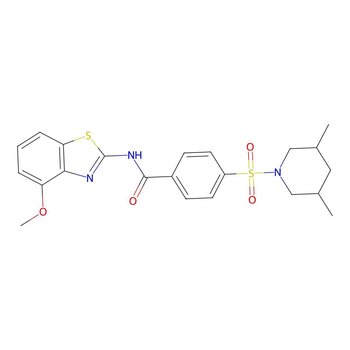 4-((3,5-dimethylpiperidin-1-yl)sulfonyl)-N-(4-methoxybenzo[d]thiazol-2-yl)benzamide molecular structure, CAS 441289-43-6