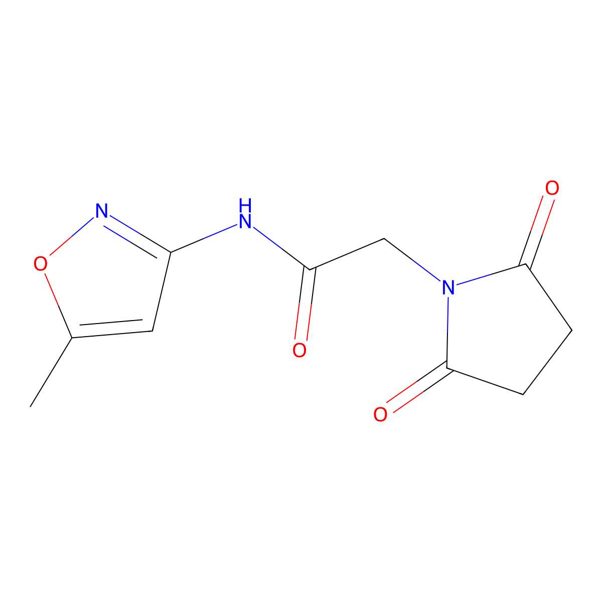 2-(2,5-dioxopyrrolidin-1-yl)-N-(5-methyl-1,2-oxazol-3-yl)acetamide molecular structure, CAS 441289-45-8