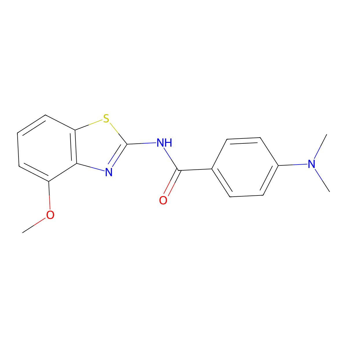 4-(dimethylamino)-N-(4-methoxy-1,3-benzothiazol-2-yl)benzamide molecular structure, CAS 441289-49-2