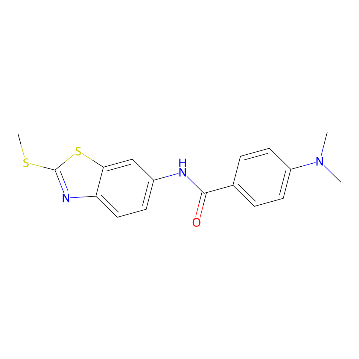 4-(dimethylamino)-N-(2-(methylthio)benzo[d]thiazol-6-yl)benzamide molecular structure, CAS 441289-51-6