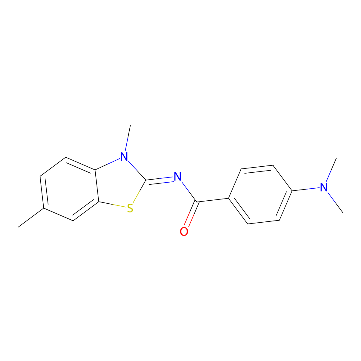 (E)-4-(dimethylamino)-N-(3,6-dimethylbenzo[d]thiazol-2(3H)-ylidene)benzamide molecular structure, CAS 441289-54-9
