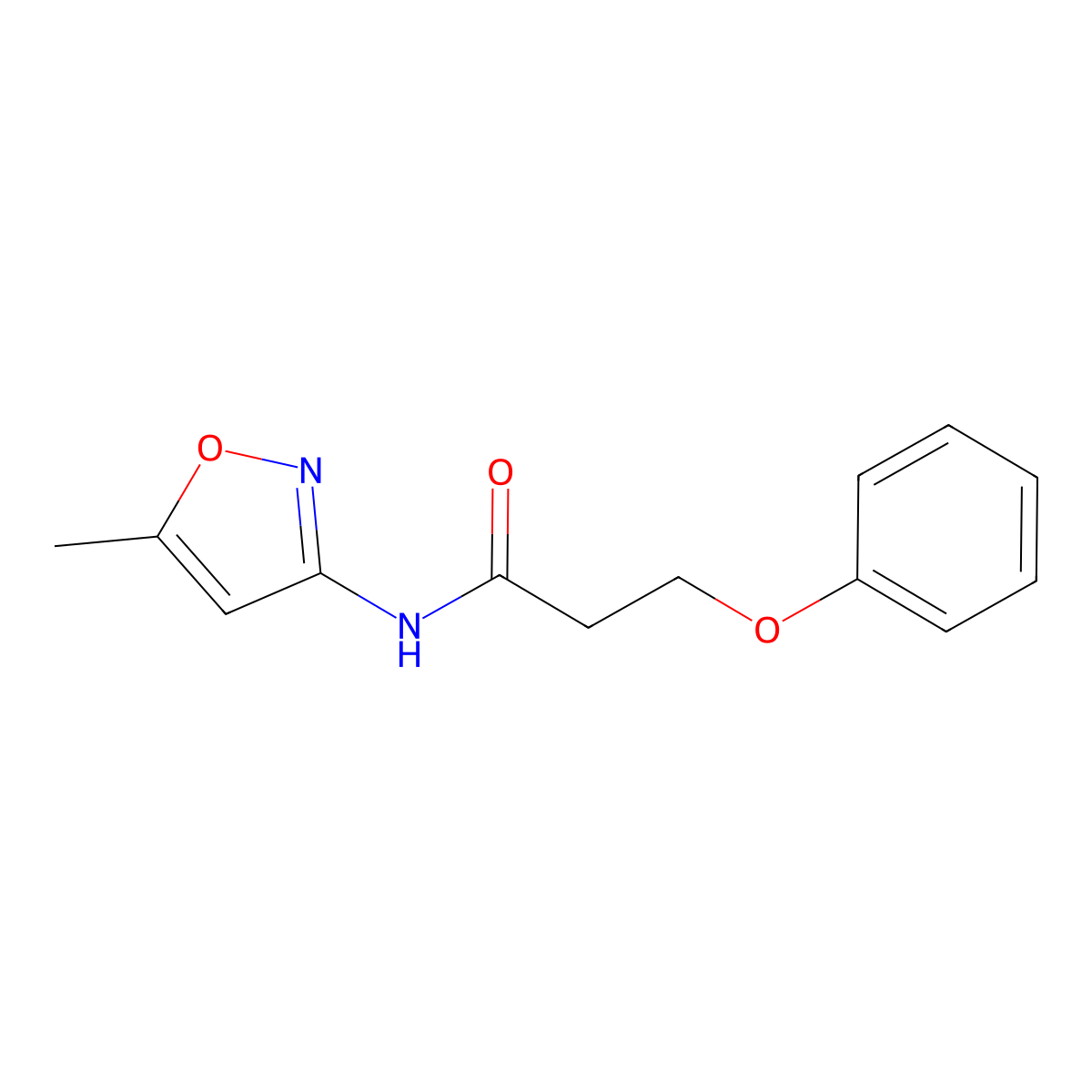 N-(5-methyl-1,2-oxazol-3-yl)-3-phenoxypropanamide molecular structure, CAS 441289-58-3