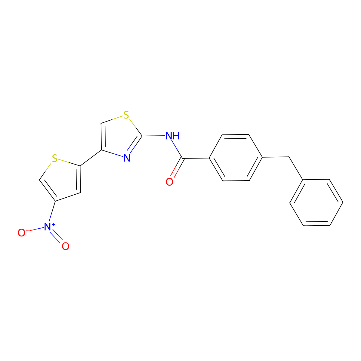 4-benzyl-N-[4-(4-nitrothiophen-2-yl)-1,3-thiazol-2-yl]benzamide molecular structure, CAS 441289-73-2