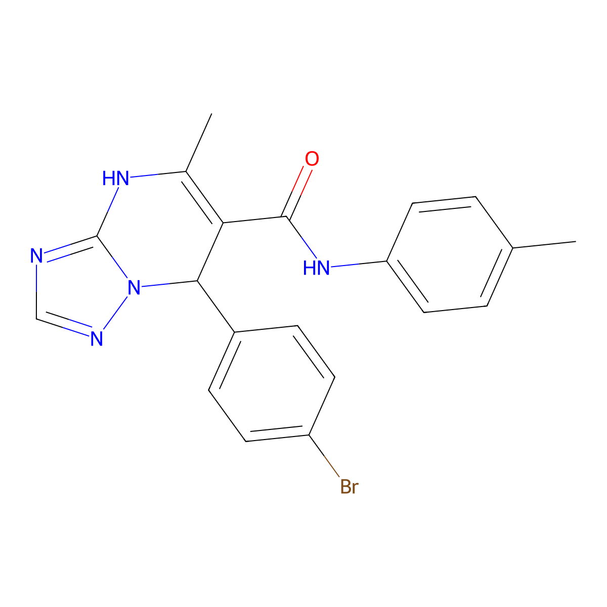 7-(4-bromophenyl)-5-methyl-N-(4-methylphenyl)-4,7-dihydro[1,2,4]triazolo[1,5-a]pyrimidine-6-carboxamide molecular structure, CAS 441289-81-2