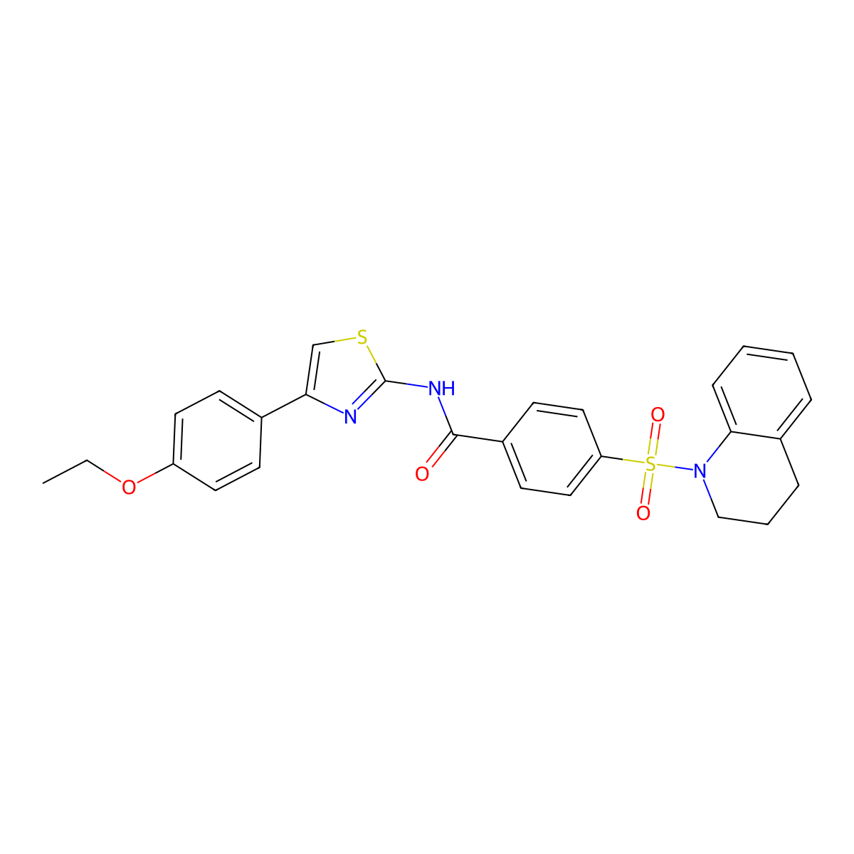 4-(3,4-dihydro-2H-quinolin-1-ylsulfonyl)-N-[4-(4-ethoxyphenyl)-1,3-thiazol-2-yl]benzamide molecular structure, CAS 441289-92-5