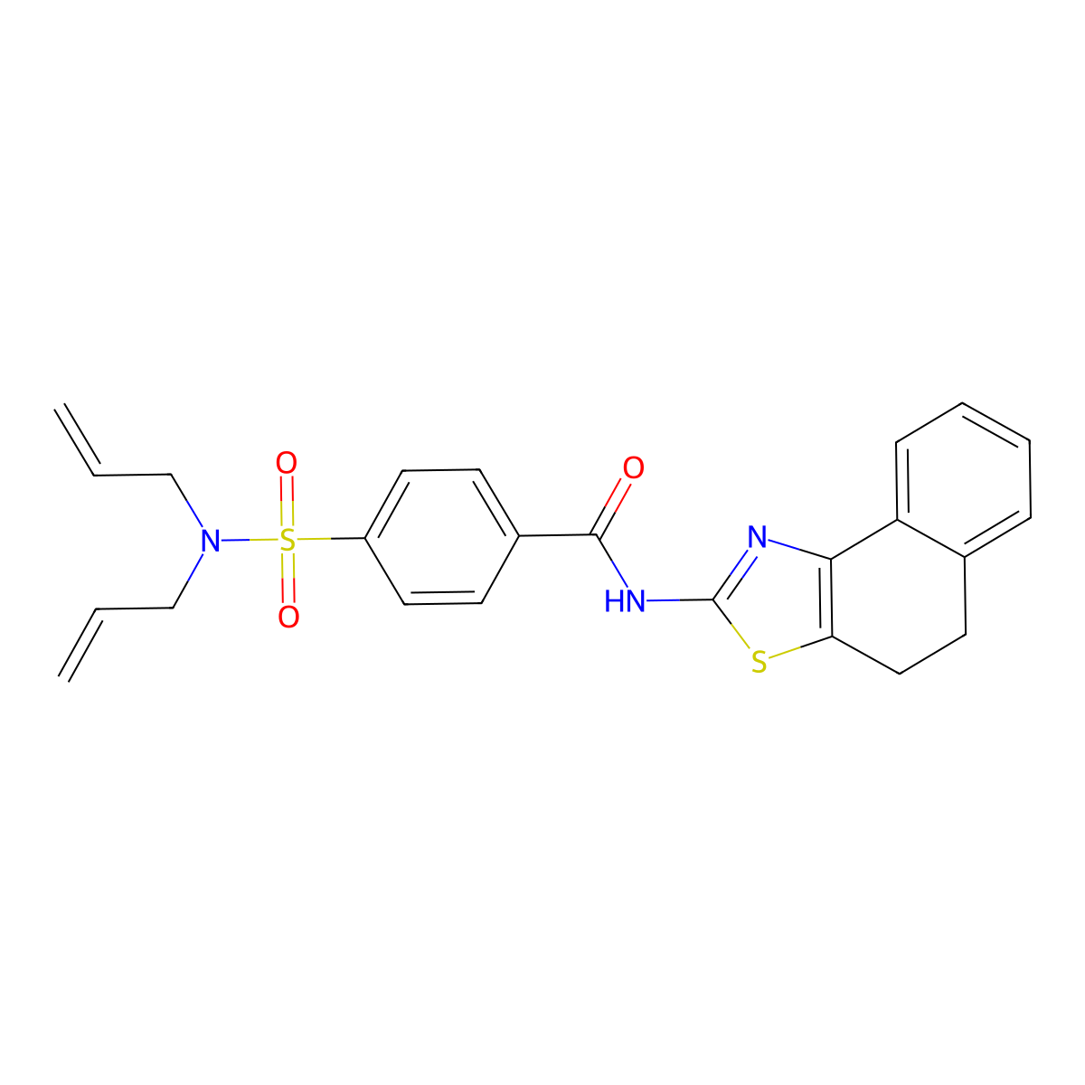 4-(N,N-diallylsulfamoyl)-N-(4,5-dihydronaphtho[1,2-d]thiazol-2-yl)benzamide molecular structure, CAS 441289-93-6