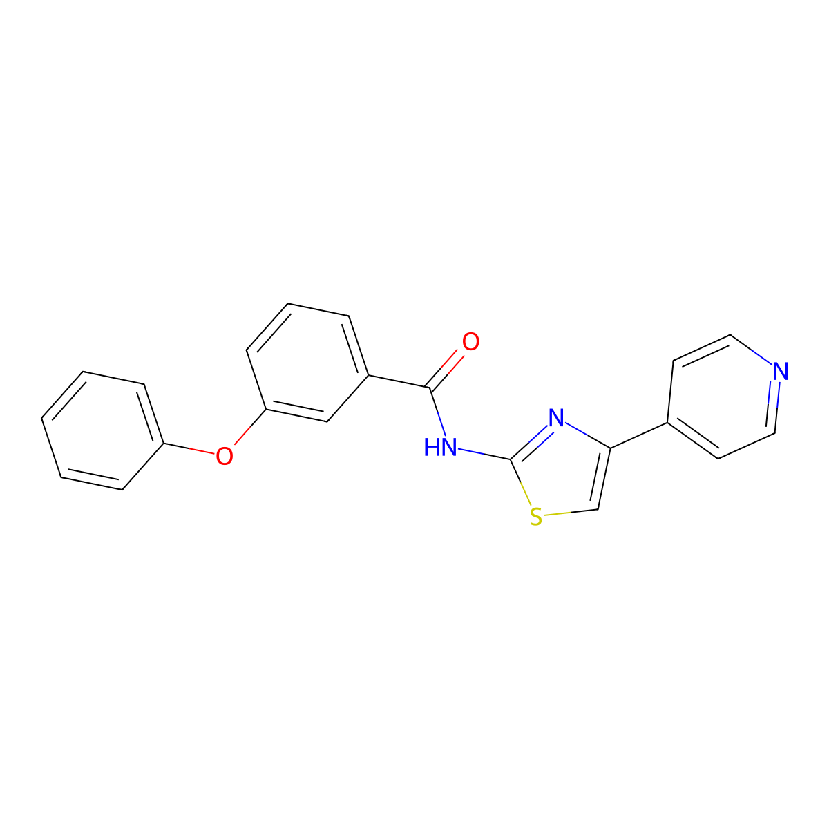 3-phenoxy-N-(4-(pyridin-4-yl)thiazol-2-yl)benzamide molecular structure, CAS 441289-95-8