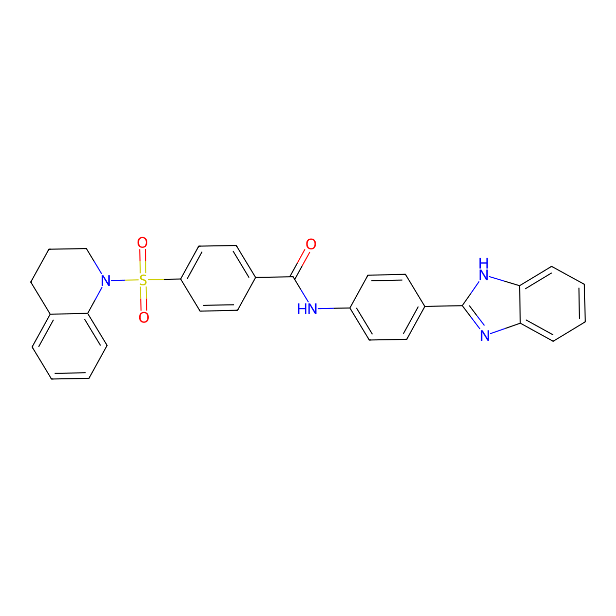 N-[4-(1H-benzimidazol-2-yl)phenyl]-4-(3,4-dihydro-2H-quinolin-1-ylsulfonyl)benzamide molecular structure, CAS 441290-16-0