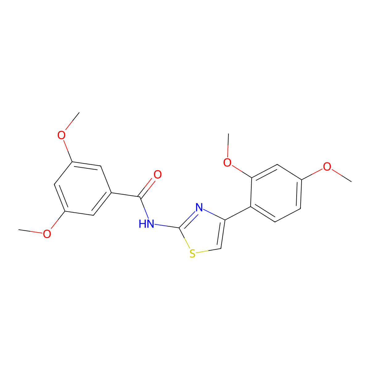 N-[4-(2,4-dimethoxyphenyl)-1,3-thiazol-2-yl]-3,5-dimethoxybenzamide molecular structure, CAS 441290-33-1