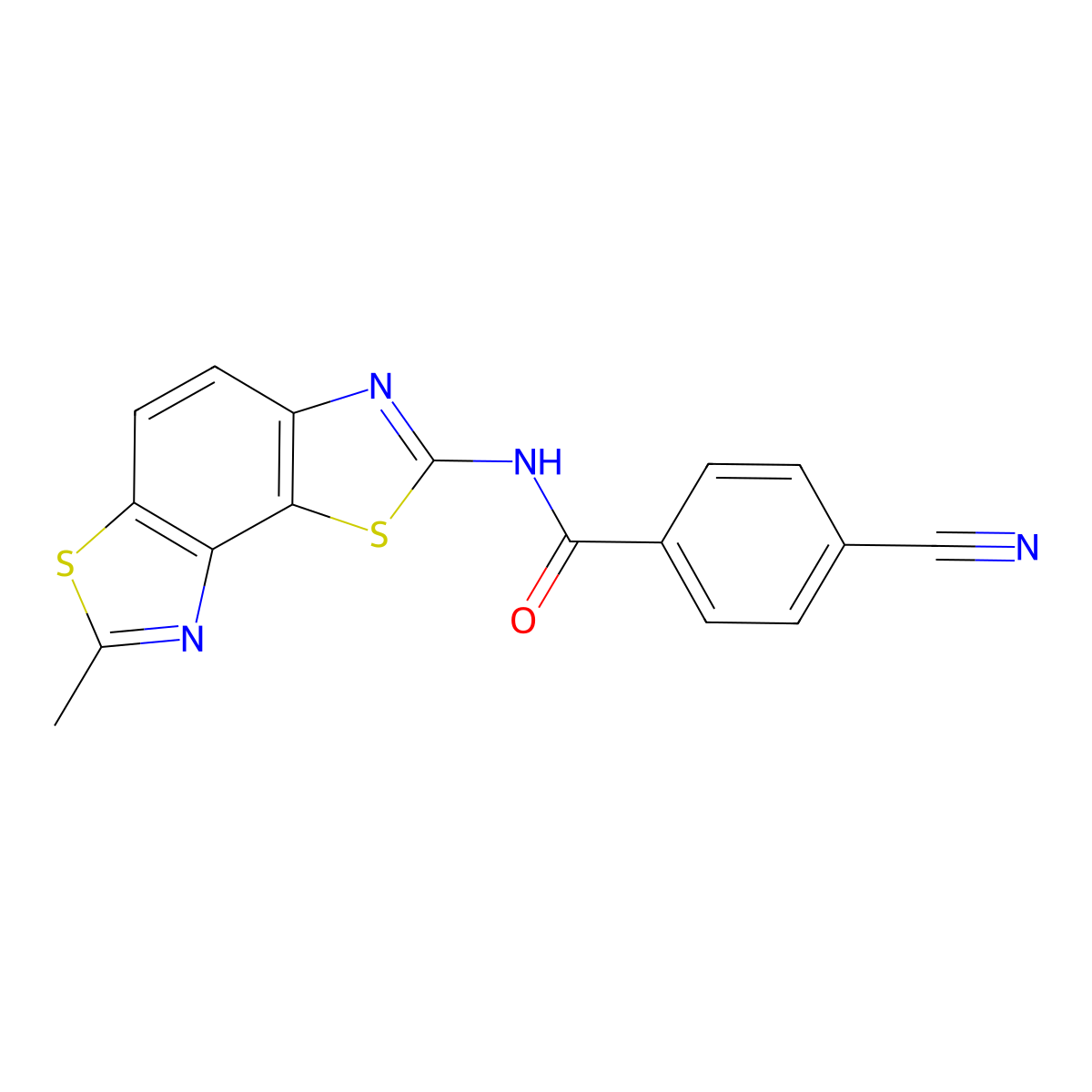 4-cyano-N-(7-methyl-[1,3]thiazolo[5,4-e][1,3]benzothiazol-2-yl)benzamide molecular structure, CAS 441290-38-6