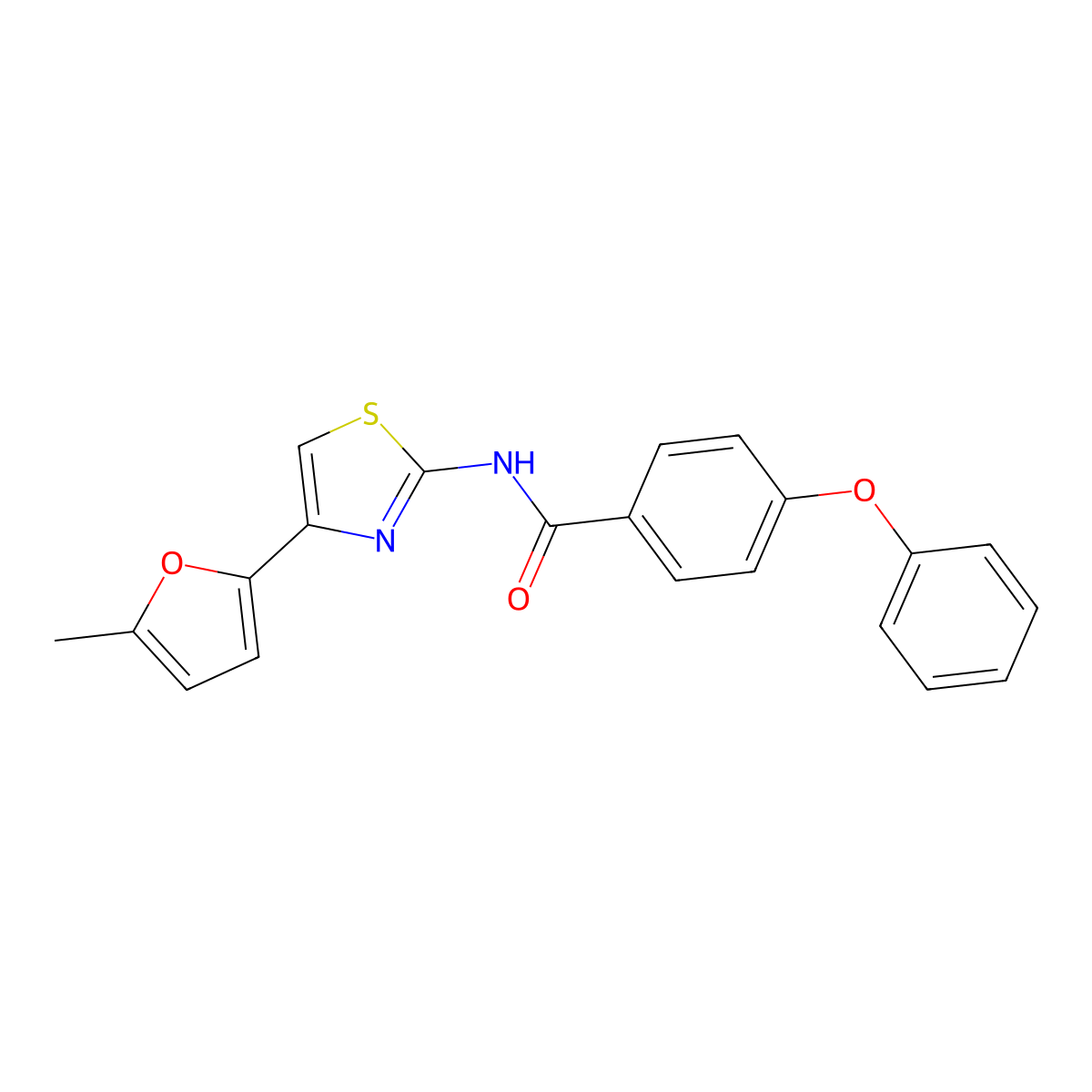 N-[4-(5-methylfuran-2-yl)-1,3-thiazol-2-yl]-4-phenoxybenzamide molecular structure, CAS 441290-40-0