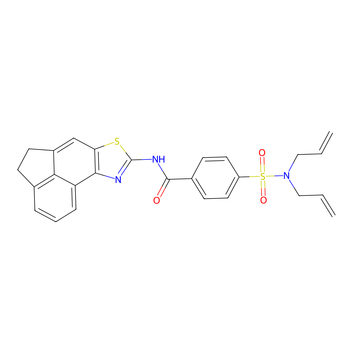 4-(N,N-diallylsulfamoyl)-N-(4,5-dihydroacenaphtho[5,4-d]thiazol-8-yl)benzamide molecular structure, CAS 441290-48-8
