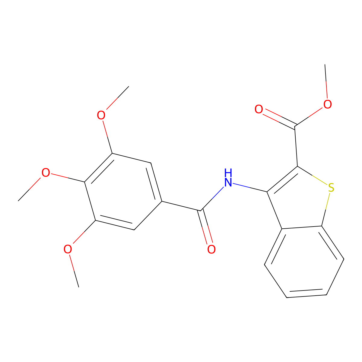Methyl 3-(3,4,5-trimethoxybenzamido)benzo[b]thiophene-2-carboxylate molecular structure, CAS 441290-50-2