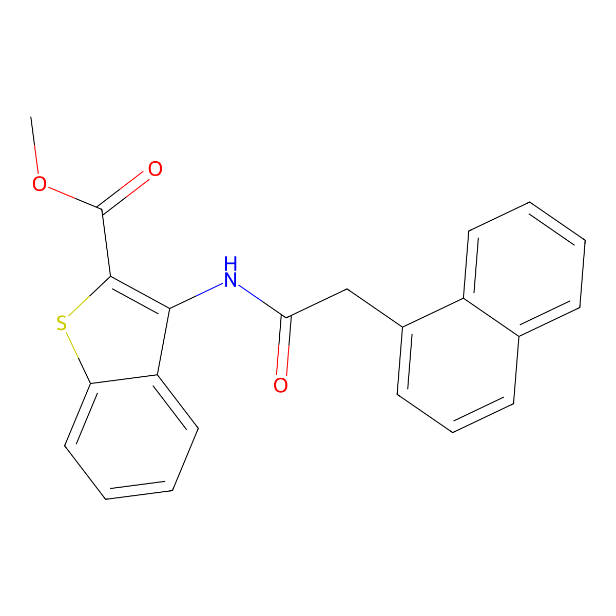 Methyl 3-(2-(naphthalen-1-yl)acetamido)benzo[b]thiophene-2-carboxylate molecular structure, CAS 441290-53-5