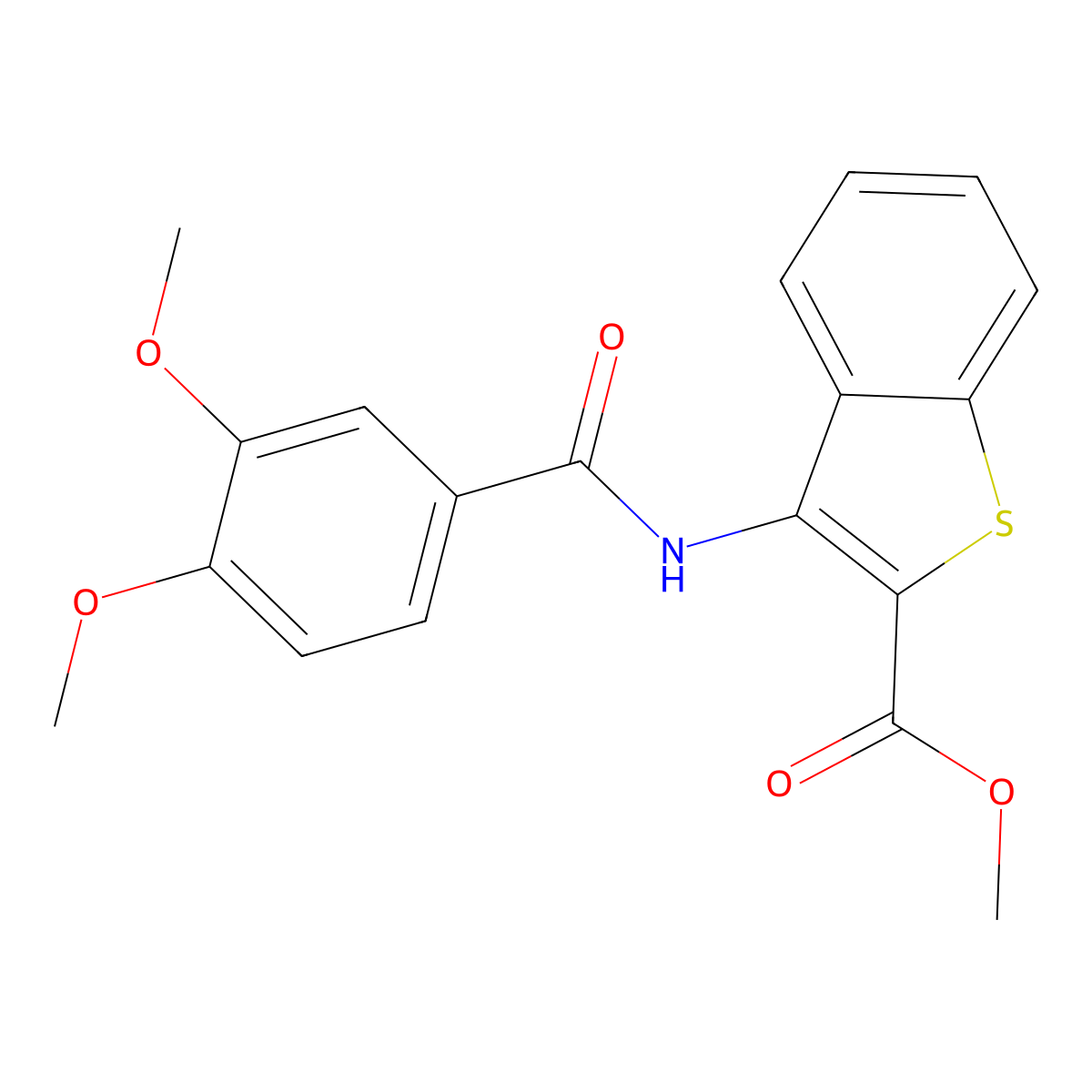 Methyl 3-(3,4-dimethoxybenzamido)benzo[b]thiophene-2-carboxylate molecular structure, CAS 441290-54-6
