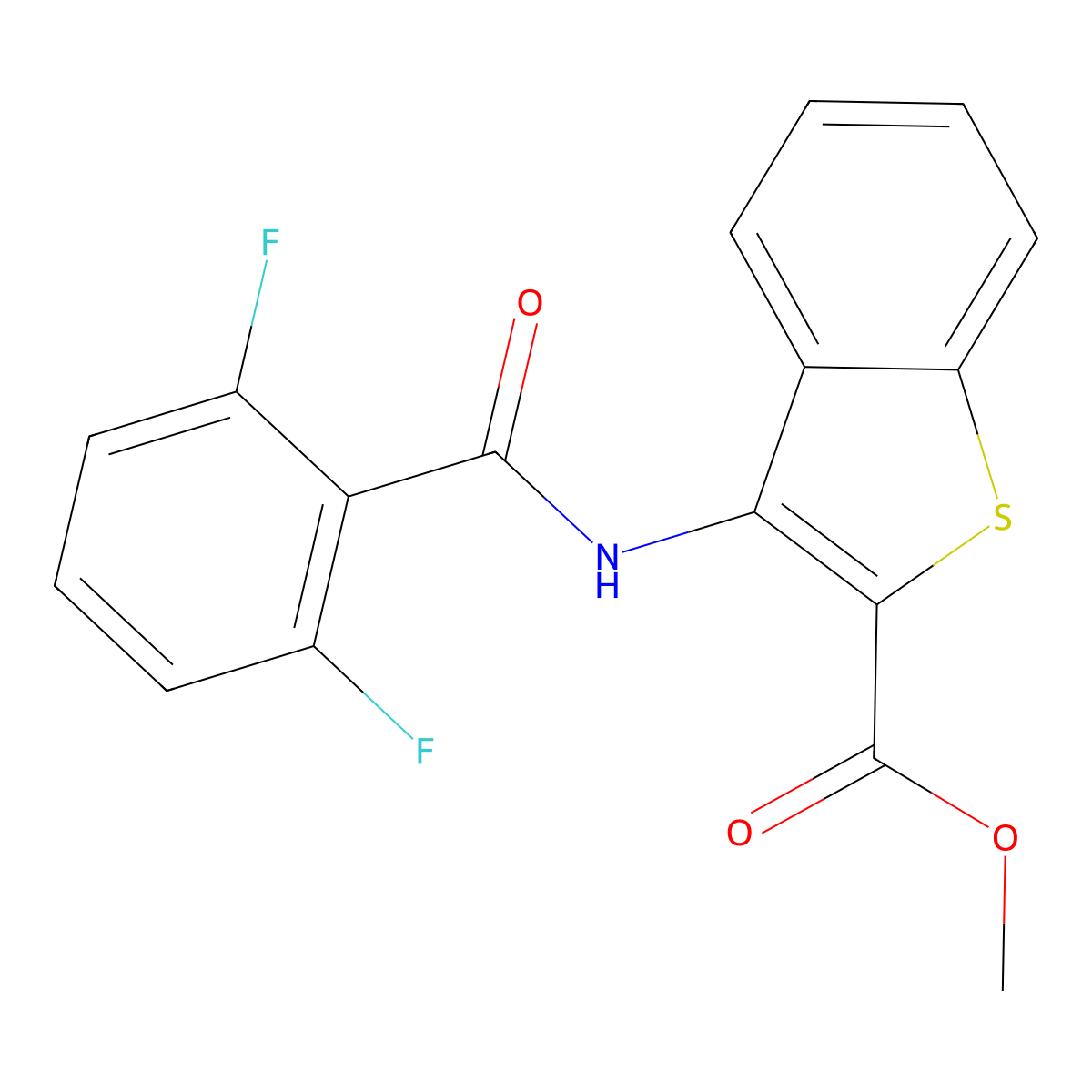 Methyl 3-(2,6-difluorobenzamido)benzo[b]thiophene-2-carboxylate molecular structure, CAS 441290-56-8