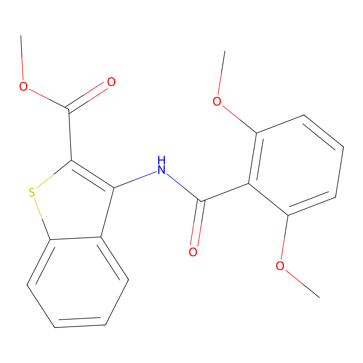 Methyl 3-(2,6-dimethoxybenzamido)benzo[b]thiophene-2-carboxylate molecular structure, CAS 441290-61-5