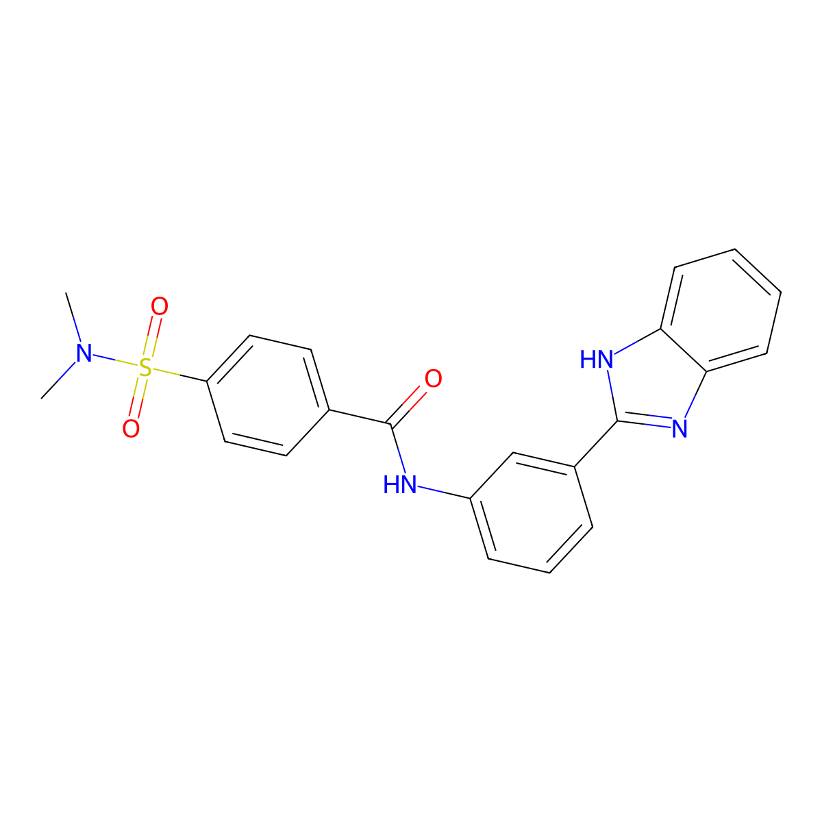 N-(3-(1H-benzo[d]imidazol-2-yl)phenyl)-4-(N,N-dimethylsulfamoyl)benzamide molecular structure, CAS 441290-62-6