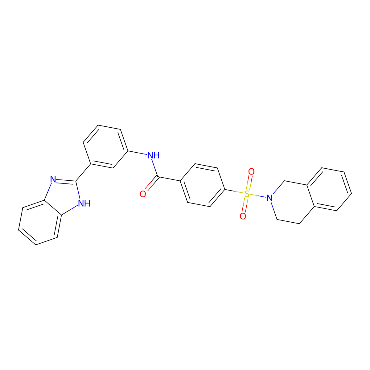 N-[3-(1H-benzimidazol-2-yl)phenyl]-4-(3,4-dihydro-1H-isoquinolin-2-ylsulfonyl)benzamide molecular structure, CAS 441290-65-9