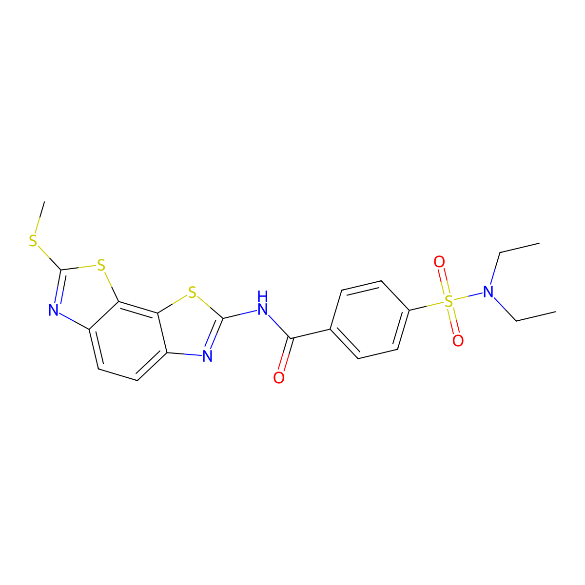 4-(diethylsulfamoyl)-N-(2-methylsulfanyl-[1,3]thiazolo[4,5-g][1,3]benzothiazol-7-yl)benzamide molecular structure, CAS 441290-72-8