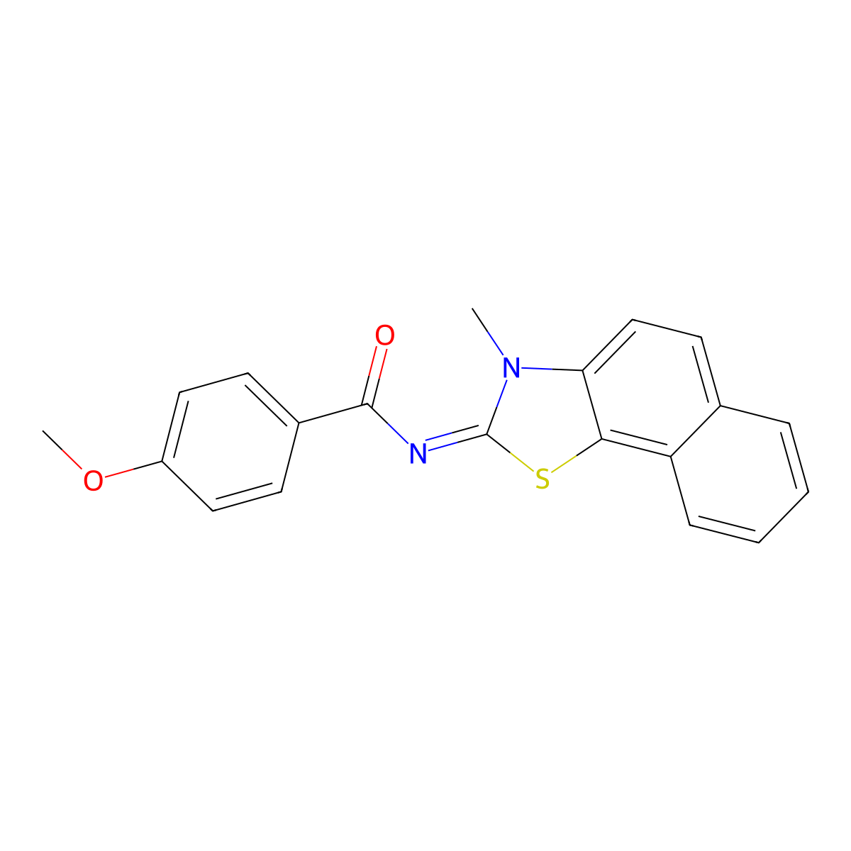 (E)-4-methoxy-N-(3-methylnaphtho[2,1-d]thiazol-2(3H)-ylidene)benzamide molecular structure, CAS 441290-79-5