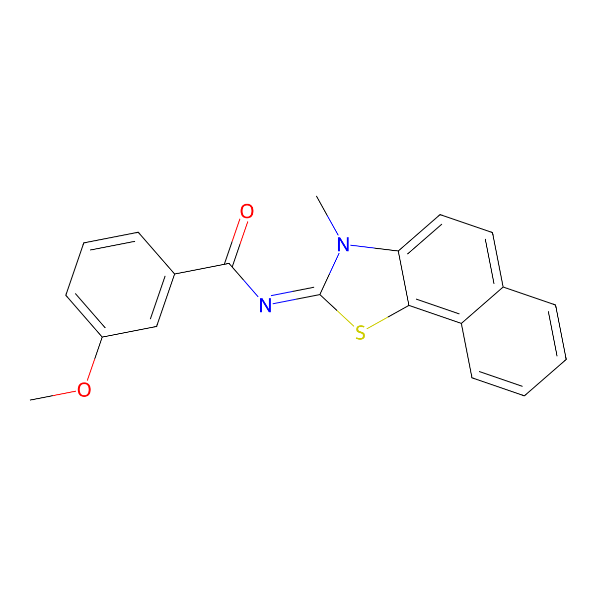 (E)-3-methoxy-N-(3-methylnaphtho[2,1-d]thiazol-2(3H)-ylidene)benzamide molecular structure, CAS 441290-81-9