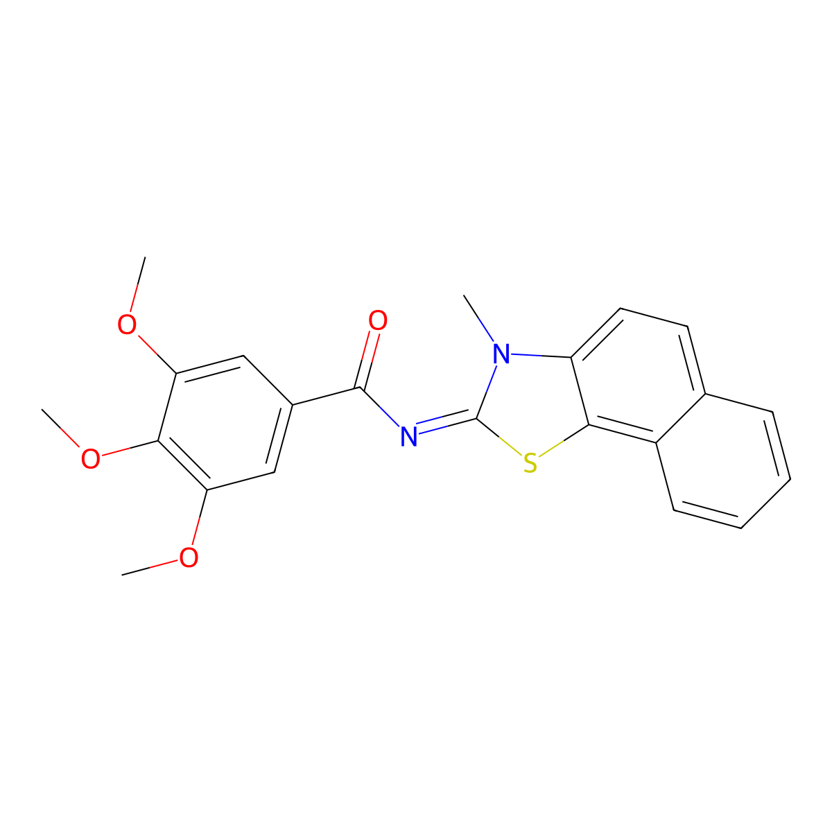 (E)-3,4,5-trimethoxy-N-(3-methylnaphtho[2,1-d]thiazol-2(3H)-ylidene)benzamide molecular structure, CAS 441290-83-1