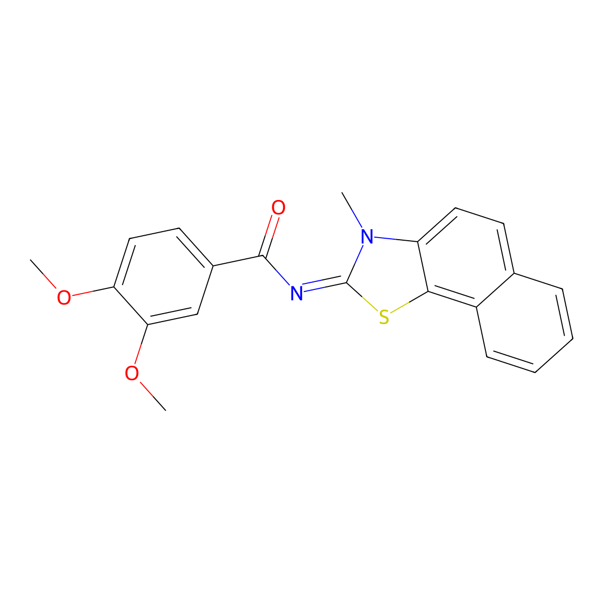 (E)-3,4-dimethoxy-N-(3-methylnaphtho[2,1-d]thiazol-2(3H)-ylidene)benzamide molecular structure, CAS 441290-86-4