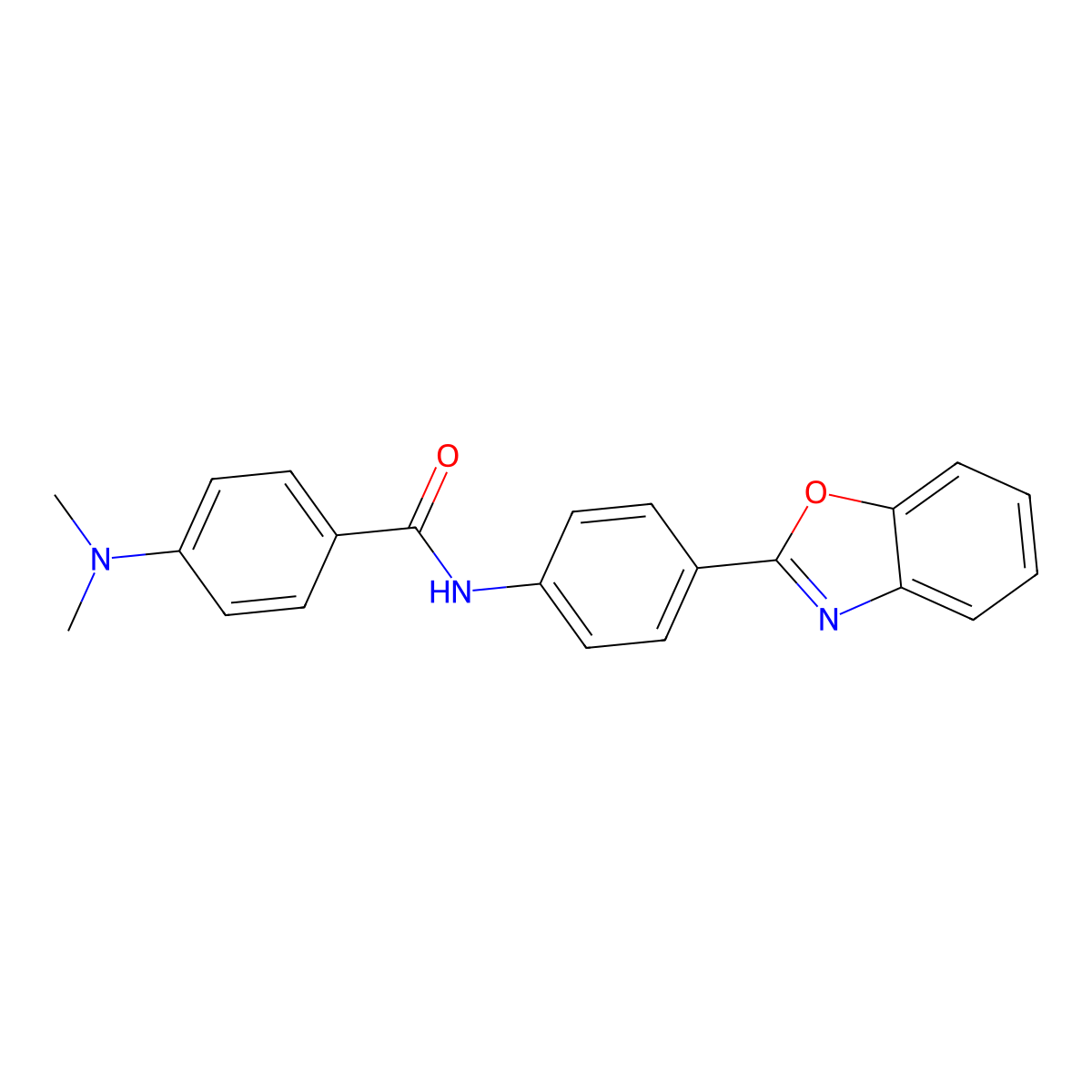 N-[4-(1,3-benzoxazol-2-yl)phenyl]-4-(dimethylamino)benzamide molecular structure, CAS 441290-97-7