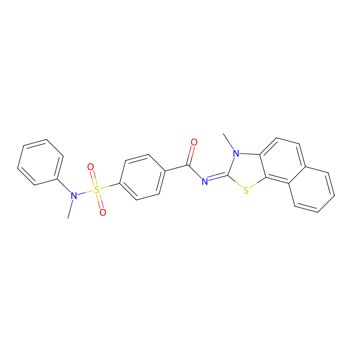 (Z)-4-(N-methyl-N-phenylsulfamoyl)-N-(3-methylnaphtho[2,1-d]thiazol-2(3H)-ylidene)benzamide molecular structure, CAS 441290-98-8