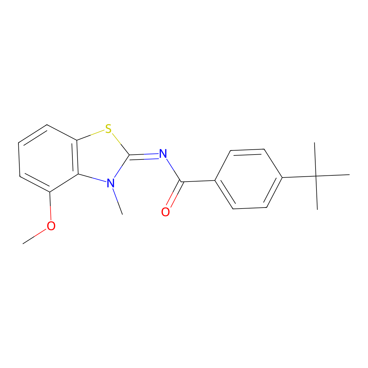 (Z)-4-(tert-butyl)-N-(4-methoxy-3-methylbenzo[d]thiazol-2(3H)-ylidene)benzamide molecular structure, CAS 441291-20-9