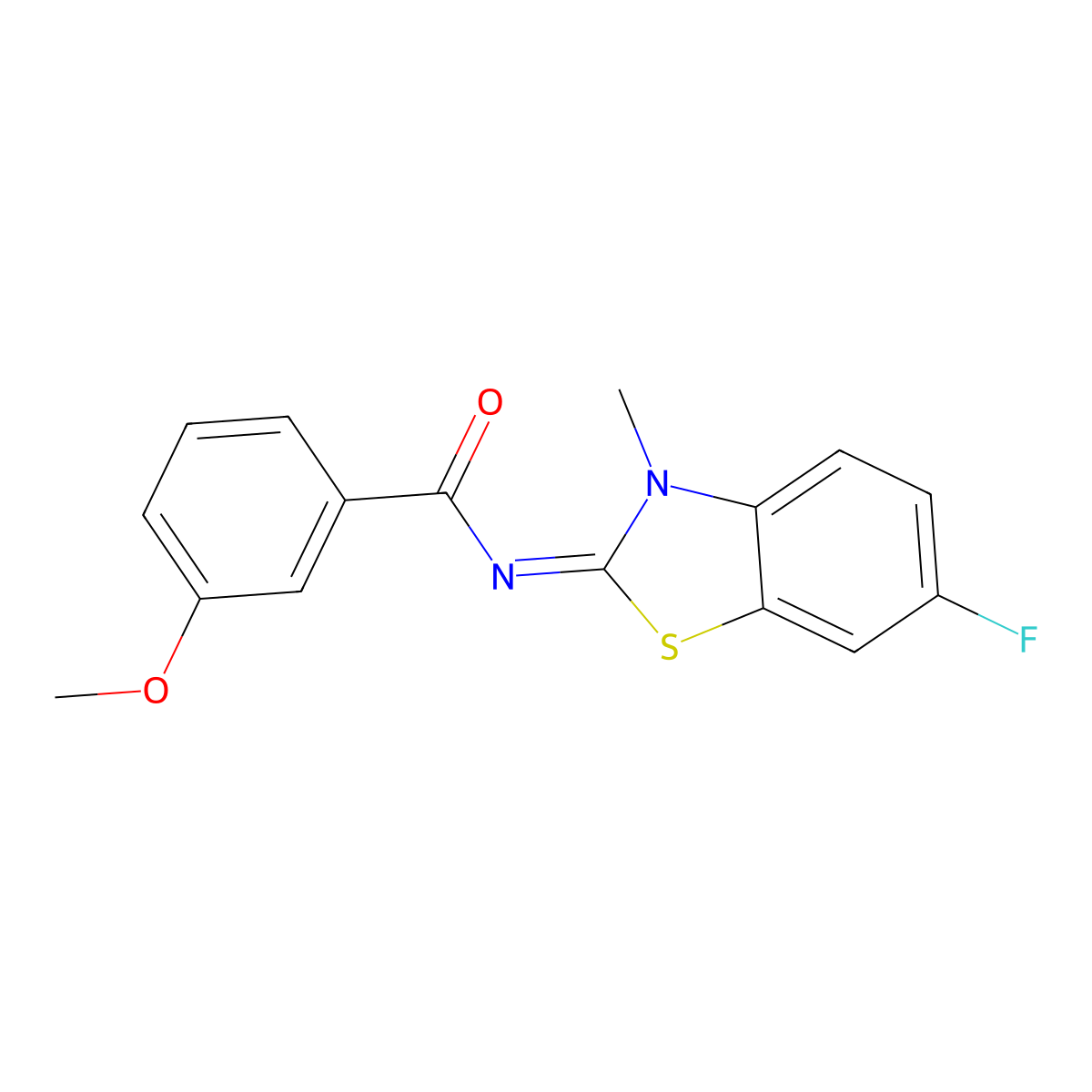 (E)-N-(6-fluoro-3-methylbenzo[d]thiazol-2(3H)-ylidene)-3-methoxybenzamide molecular structure, CAS 441291-23-2