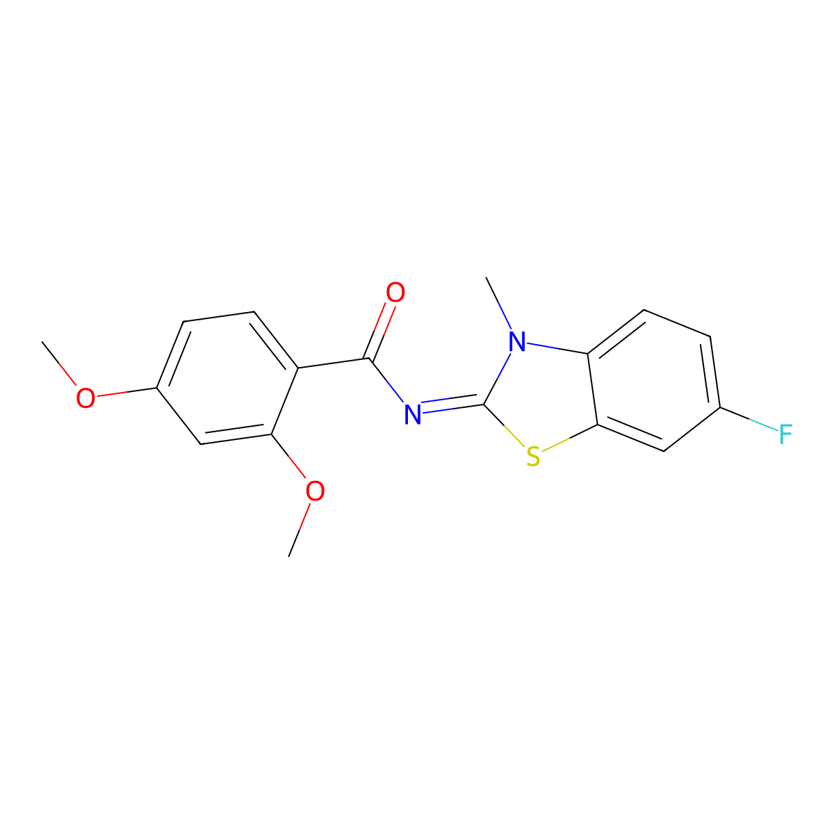 (E)-N-(6-fluoro-3-methylbenzo[d]thiazol-2(3H)-ylidene)-2,4-dimethoxybenzamide molecular structure, CAS 441291-27-6