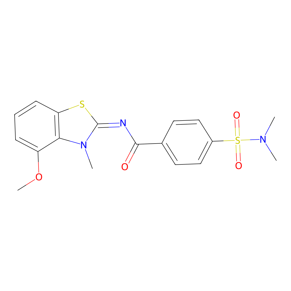 4-(dimethylsulfamoyl)-N-(4-methoxy-3-methyl-1,3-benzothiazol-2-ylidene)benzamide molecular structure, CAS 441291-30-1