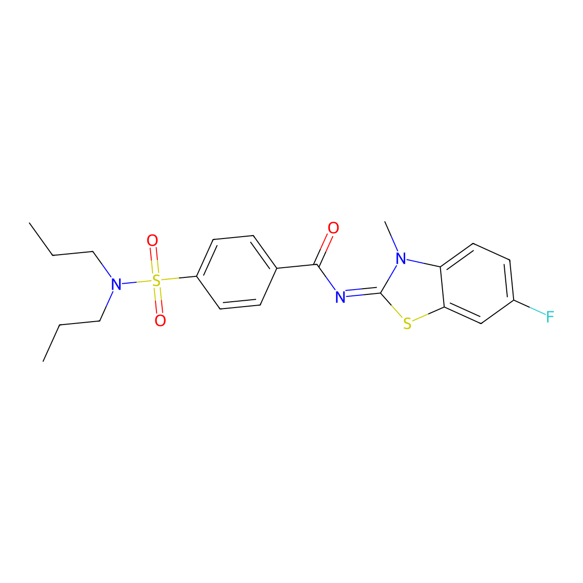 (E)-4-(N,N-dipropylsulfamoyl)-N-(6-fluoro-3-methylbenzo[d]thiazol-2(3H)-ylidene)benzamide molecular structure, CAS 441291-32-3